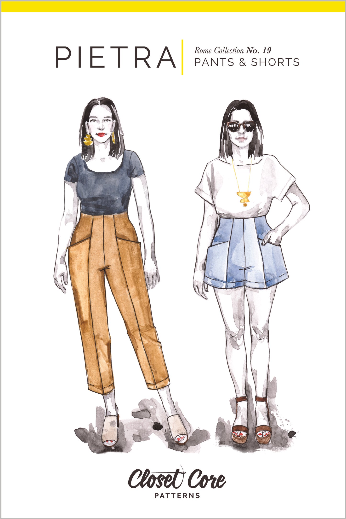 Pietra Pants + Shorts Sizes 0-20 - Closet Core Patterns