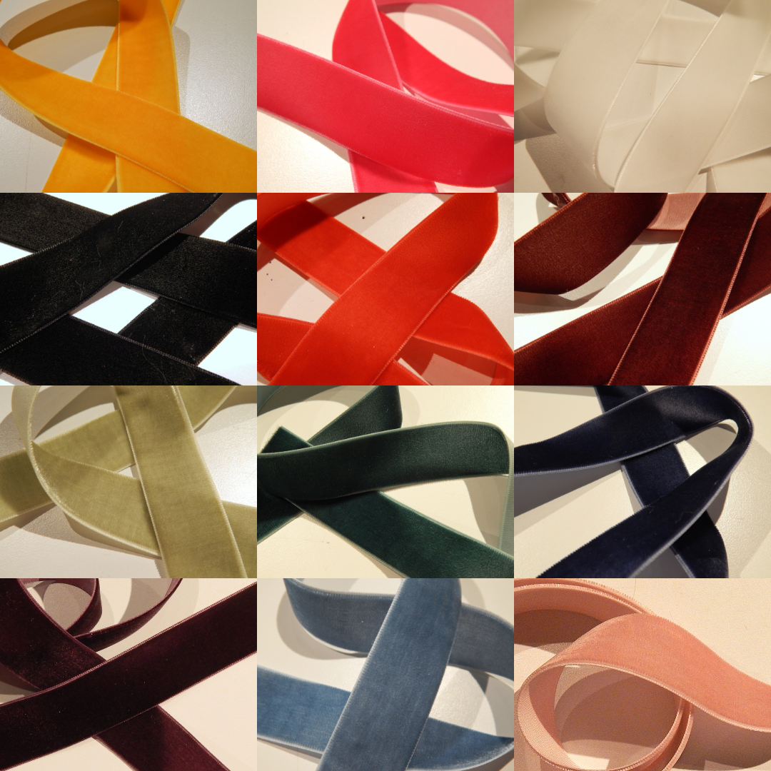 1" Velvet Ribbon - Multiple Colors - BTY
