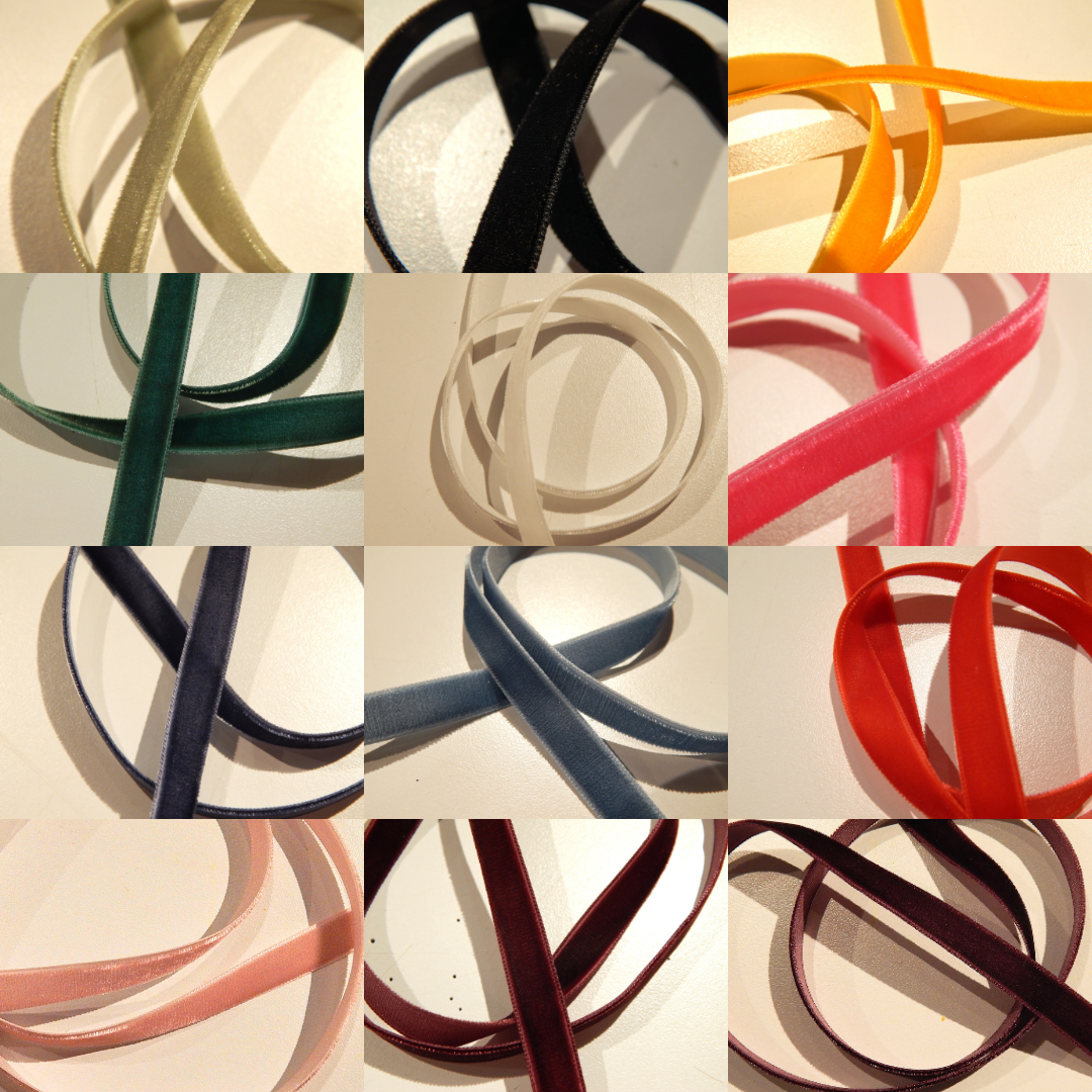 3/8" Velvet Ribbon - Multiple Colors - BTY