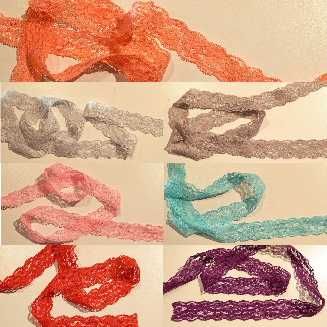 Lingerie Stretch Lace Elastic - 5yd Rolls - Multiple Colors