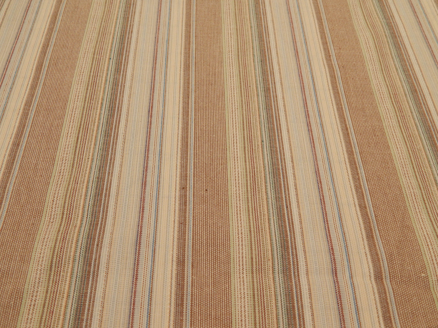 Tan, Cream, and Blue Stretch Shirting Fabric