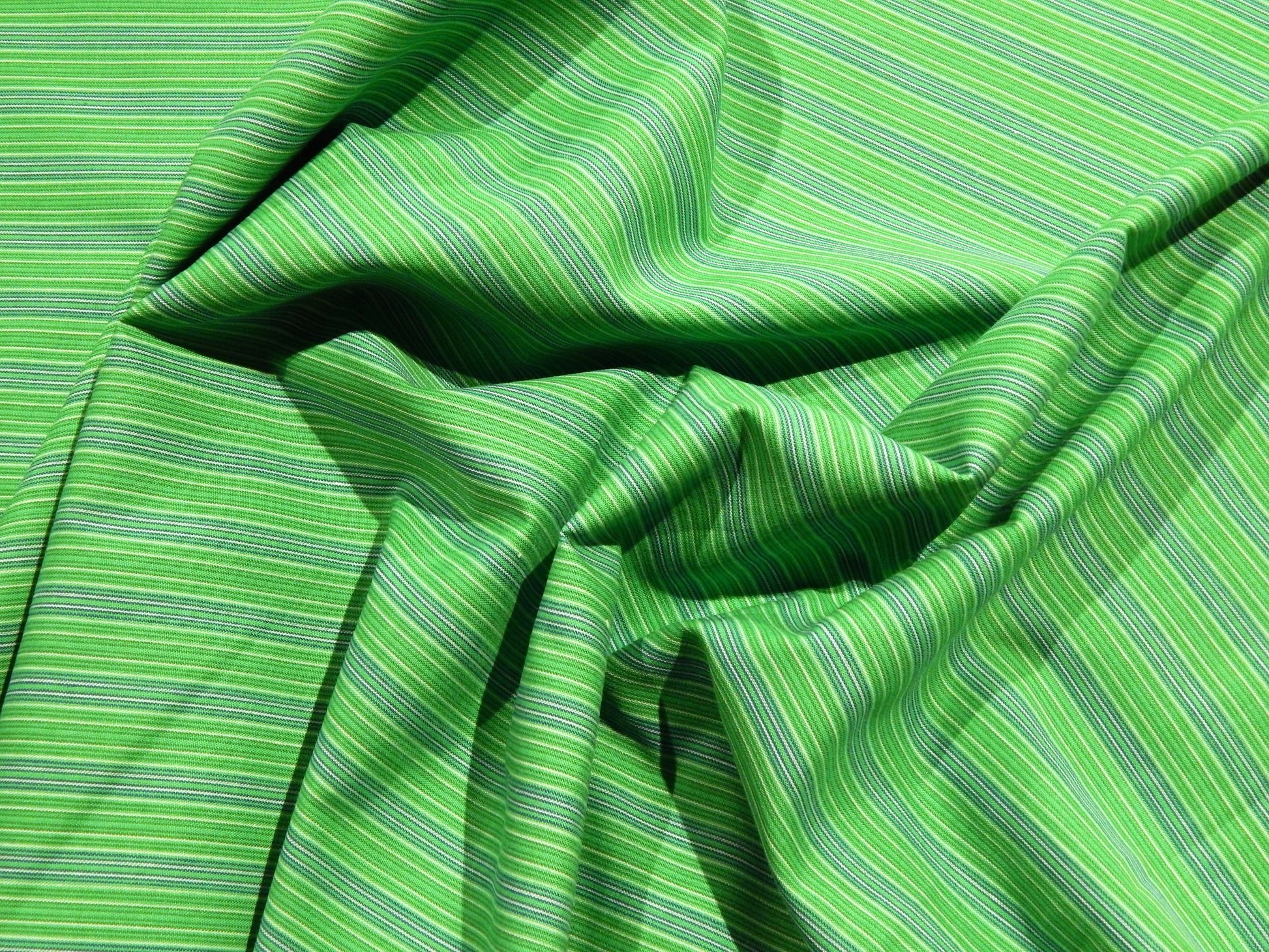striped cotton shirting fabric by the yard