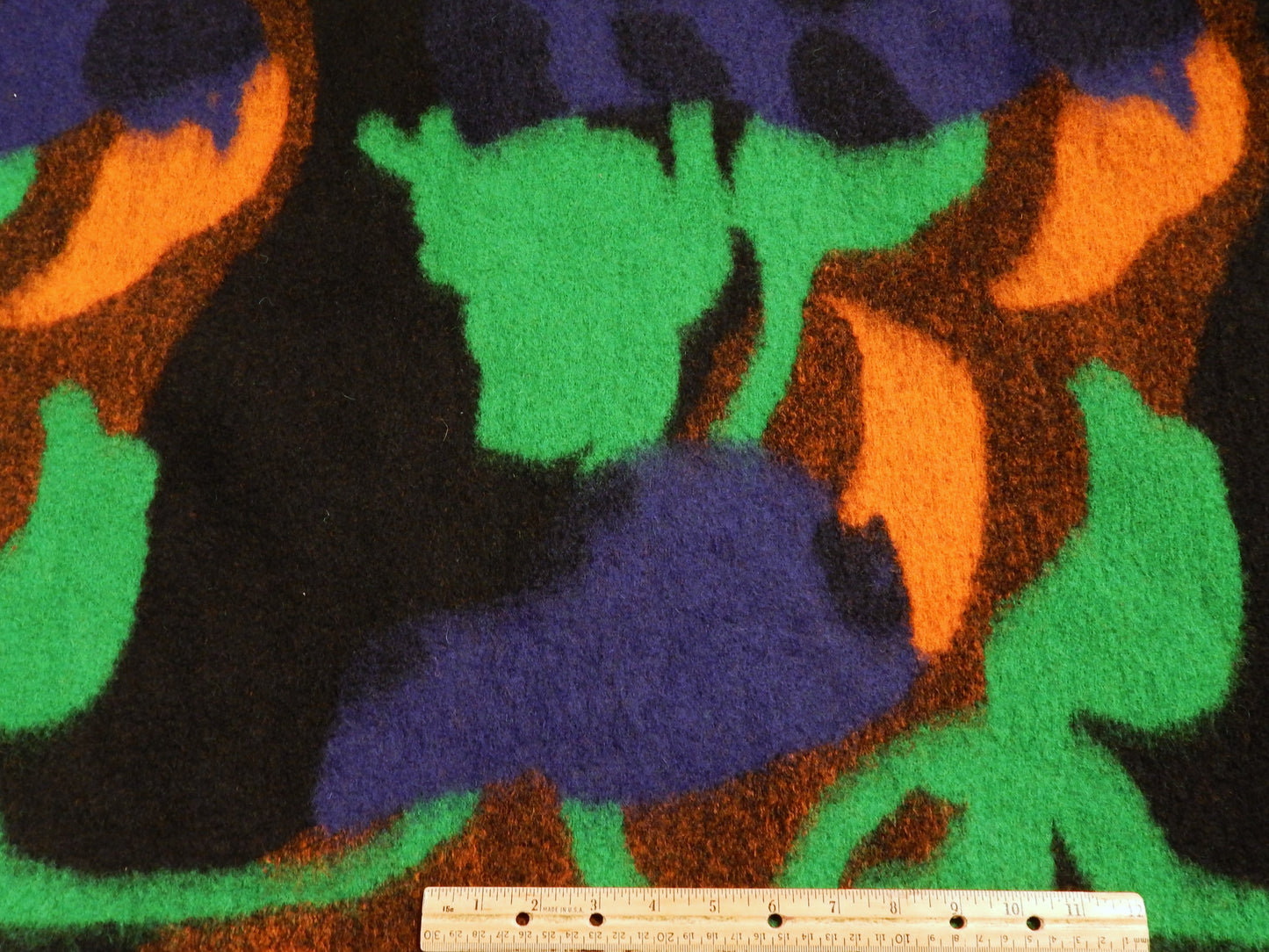 black, blue, and green double knit wool