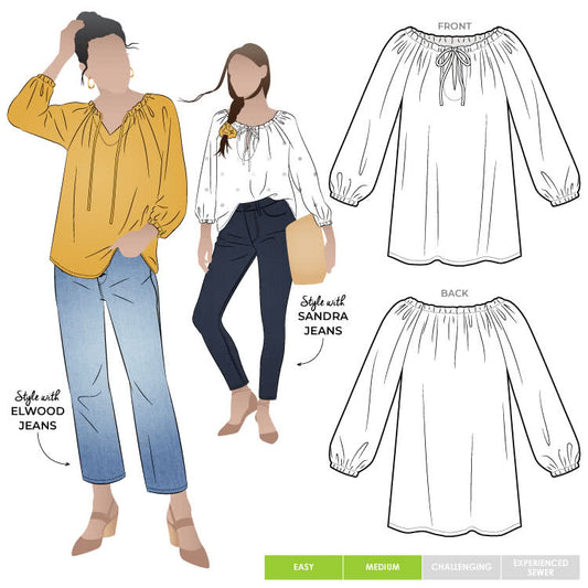 Anita Peasant Blouse Sizes 18-30 - Style Arc
