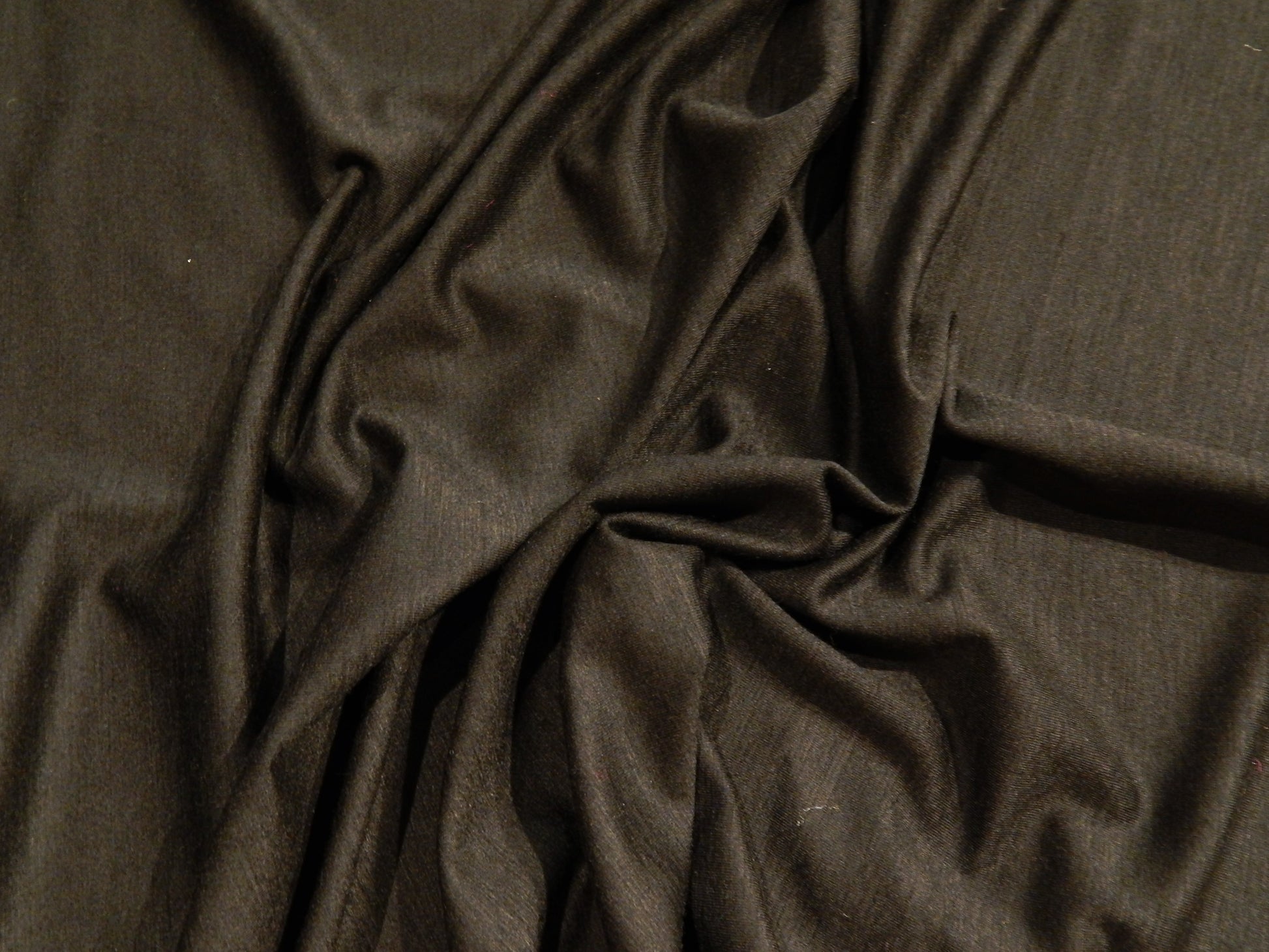 black wool knit fabric