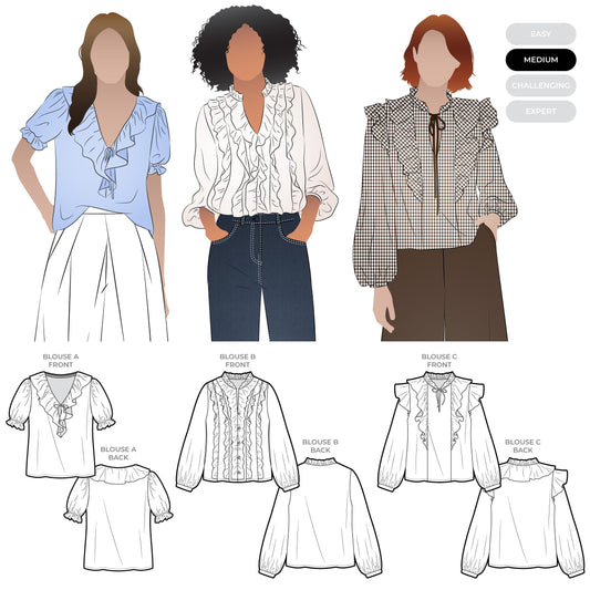 Cendrine Woven Blouse Sizes 18-30 - Style Arc