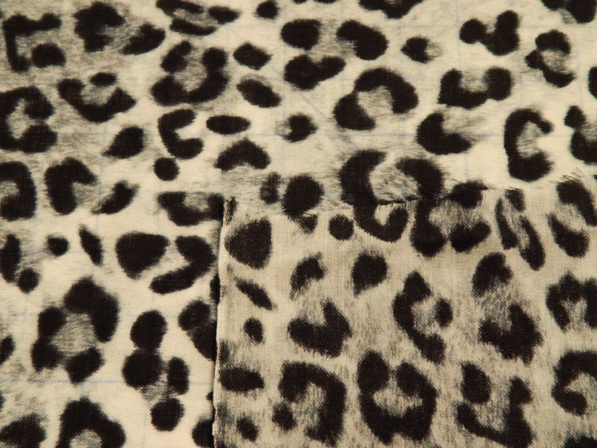 grayscale cheetah print wool fabric