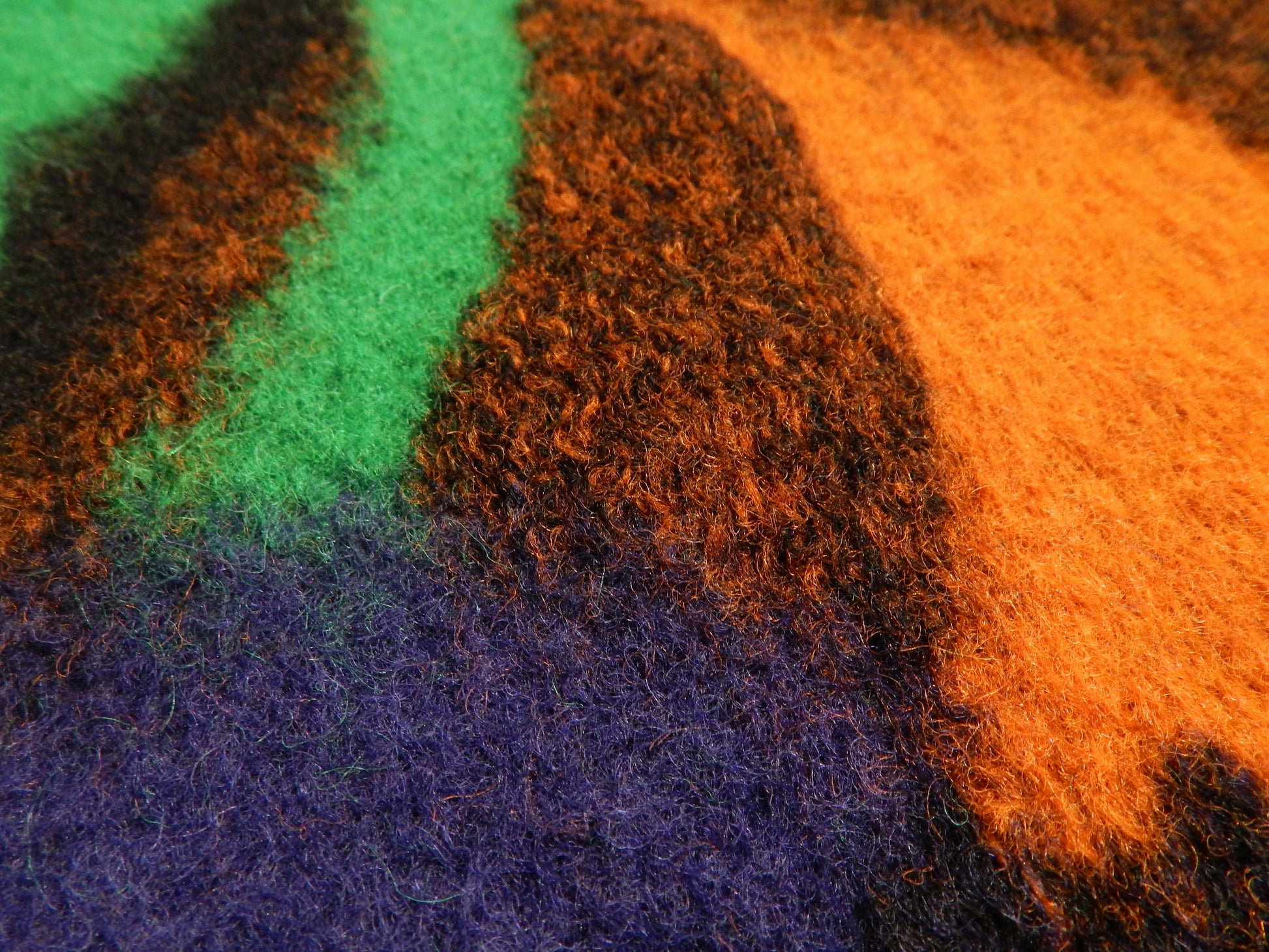 blue and orange wool fabric