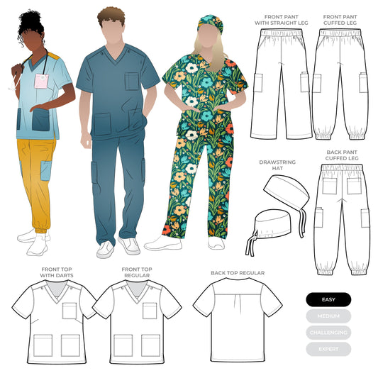 Flossy Woven Scrubs Set Sizes 18-30 - Men's & Women's - Style Arc