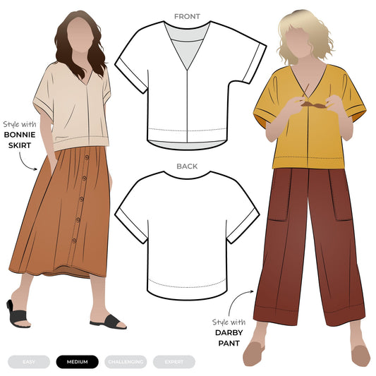 Joan Woven Top Sizes 18-30 - Style Arc