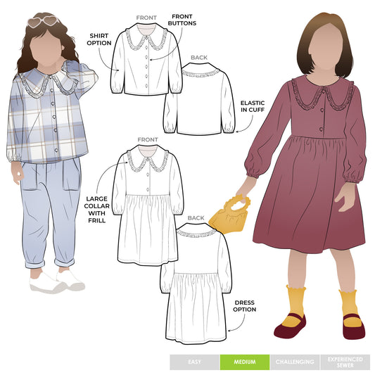 Kennie Kid's Shirt and Dress - Style Arc