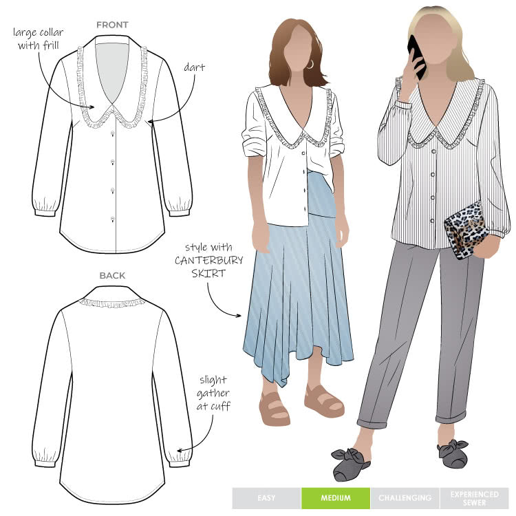 Kennie Woven Shirt Sizes 18-30 - Style Arc