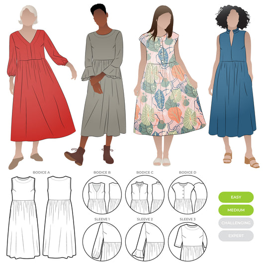 Montana Dress Extension Pack Sizes 18-30 - Style Arc