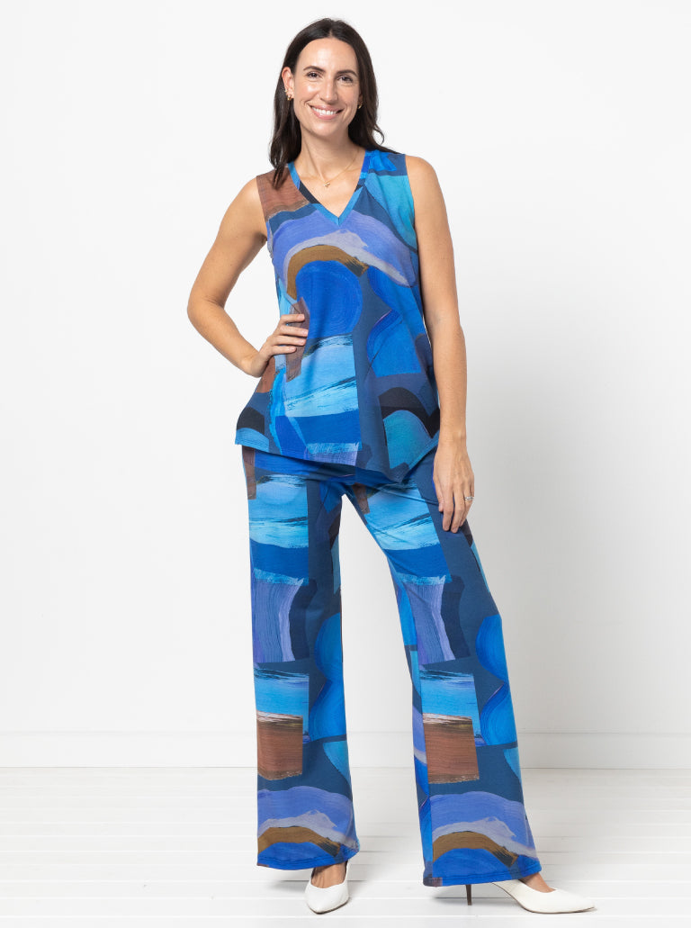 Sue Palazzo Knit Pant Sizes 4-16 - Style Arc