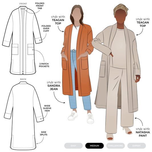 Sigrid Knit Coat/Cardi Sizes 4-16 - Style Arc