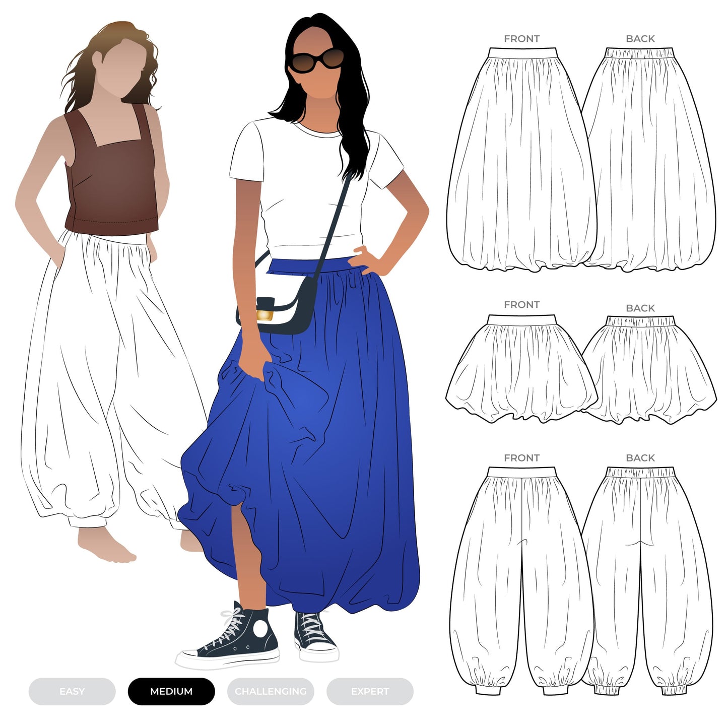 Sophia Woven Bubble Skirt and Pant Sizes 4-16 - Style Arc