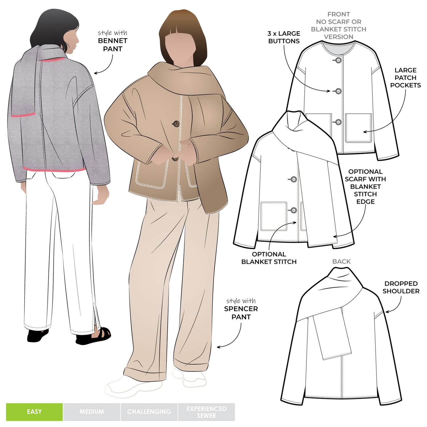 Wren Jacket Sizes 10-22 - Style Arc